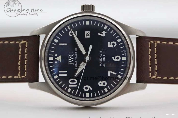 MIROTIME 0416 Mark XVIII IW327010 SS M+F 1:1 Best Edition Blue Dial on Brown Leather Strap A Resilient 7051